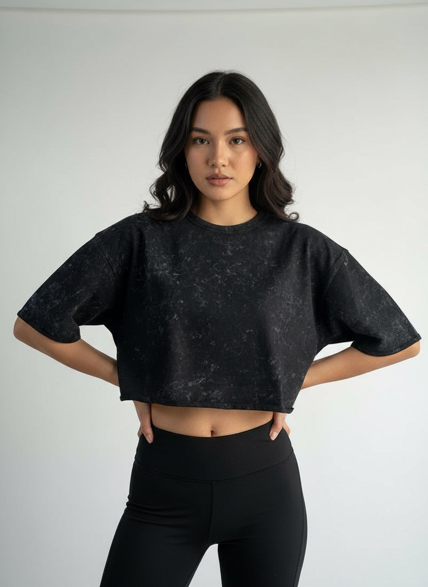 Oversized Acid washed croptop
