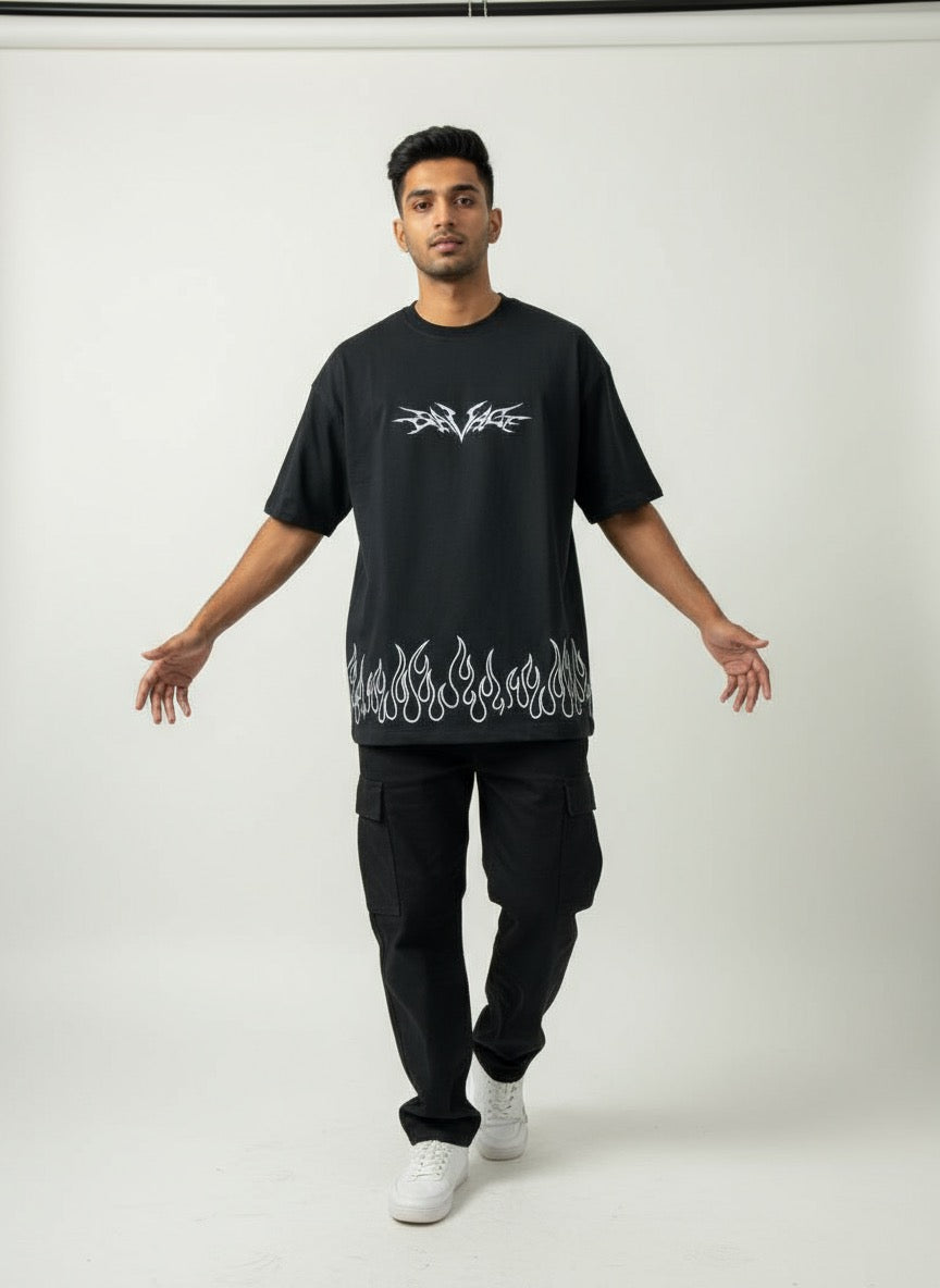 White flame oversized T-shirt