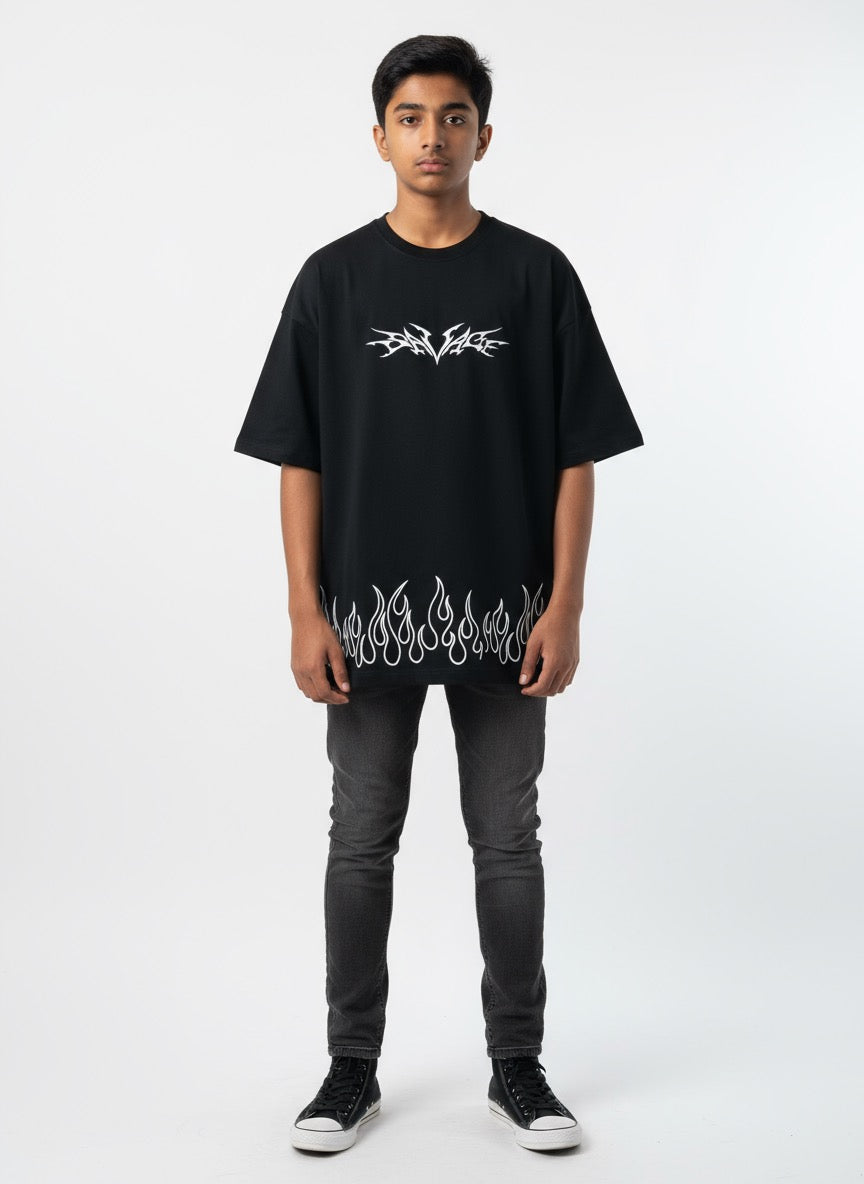 White flame oversized T-shirt