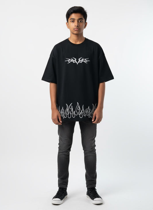 White flame oversized T-shirt